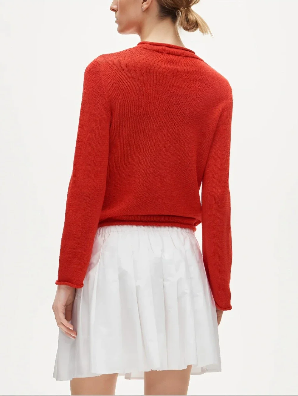 J.Crew Drawstring pleated mini skirt in cotton poplin Sz M $128 White